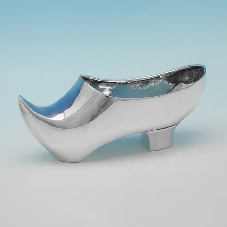 Antique Sterling Silver Model of a Shoe - Nathan & Hayes, hallmarked in 1899 Birmingham - Victorian - Image 1