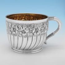 Antique Sterling Silver Christening Mug - Charles Edwards, hallmarked in 1896 London - Victorian - Thumbnail 1
