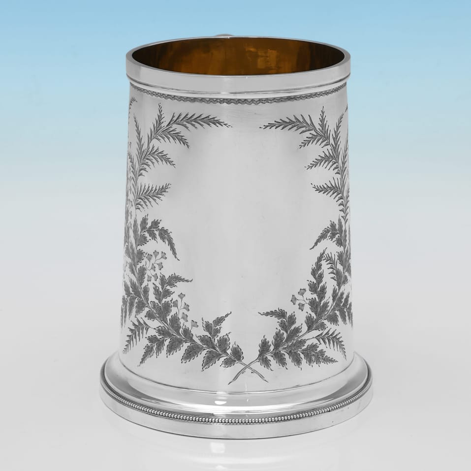 Antique Sterling Silver Pint Mug - George Maudley Jackson, hallmarked in 1890 London - Victorian - Image 2