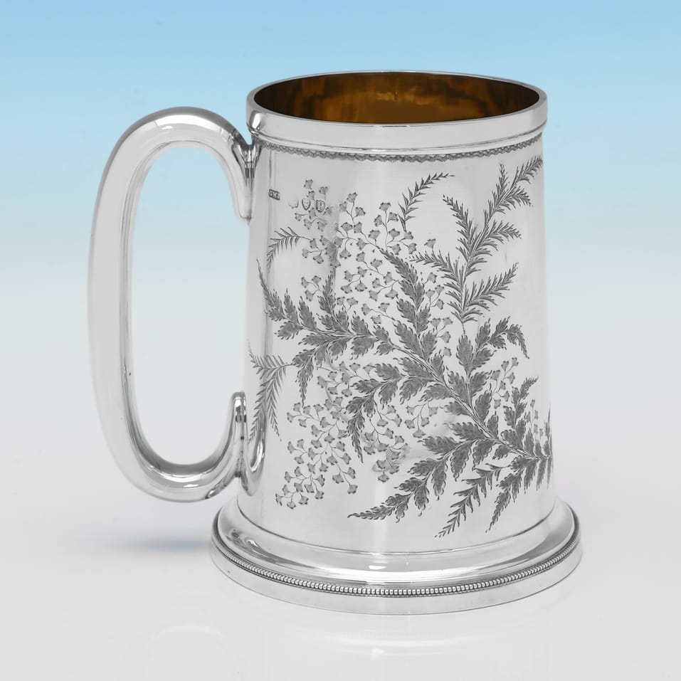 Antique Sterling Silver Pint Mug - George Maudley Jackson, hallmarked in 1890 London - Victorian - Image 3