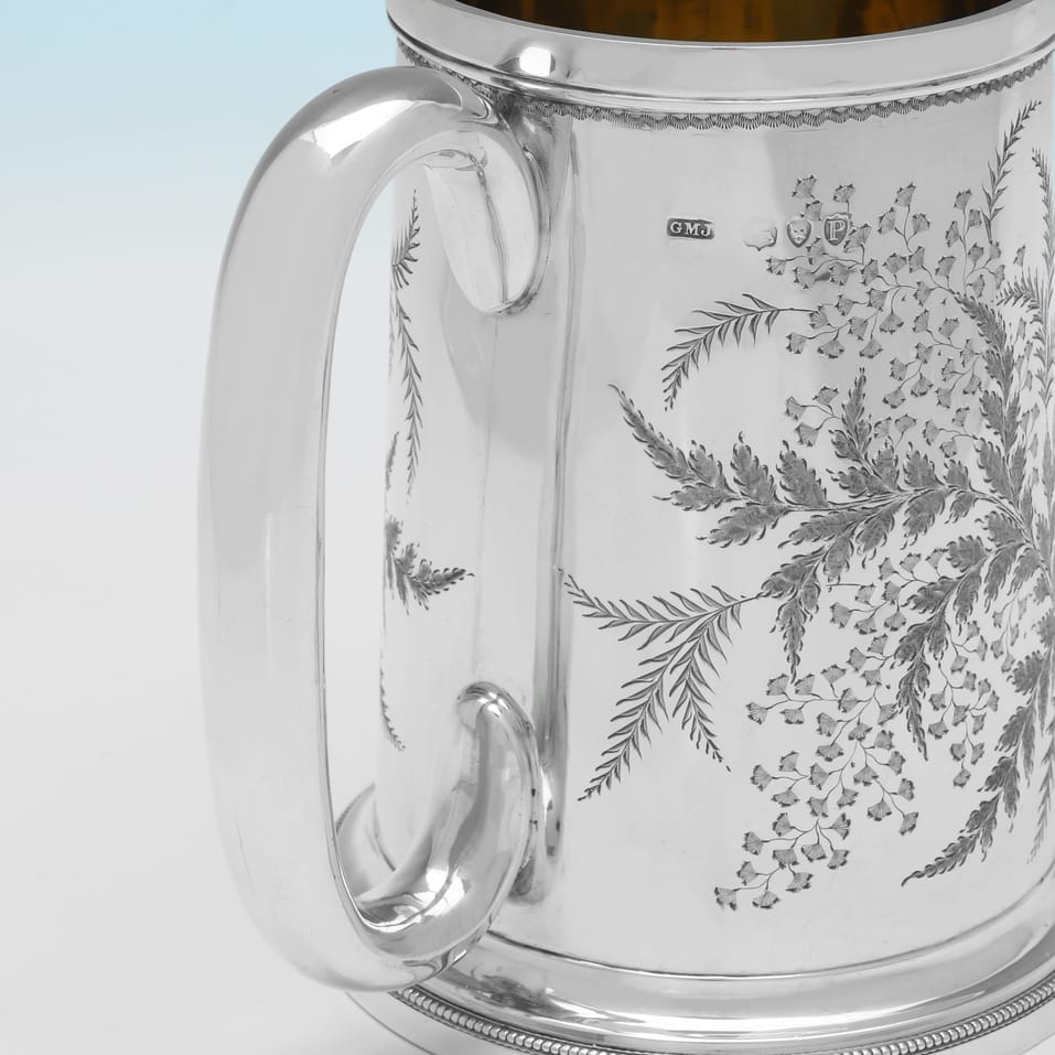 Antique Sterling Silver Pint Mug - George Maudley Jackson, hallmarked in 1890 London - Victorian - Image 4