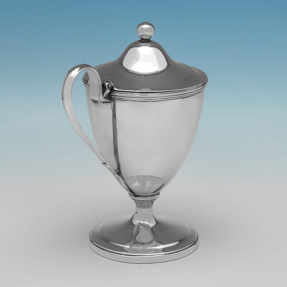 Antique Sterling Silver Mustard Pot - Abraham Peterson, hallmarked in 1790 London - George III - Image 3