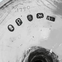 Antique Sterling Silver Mustard Pot - Abraham Peterson, hallmarked in 1790 London - George III - Thumbnail 6