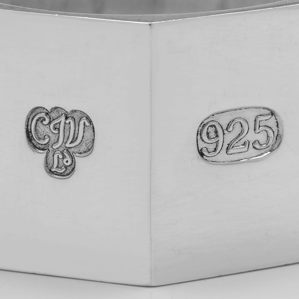Sterling Silver Set of 12 Napkin Rings - C. J. Vander, hallmarked in 1999 Sheffield - Elizabeth II - Image 7