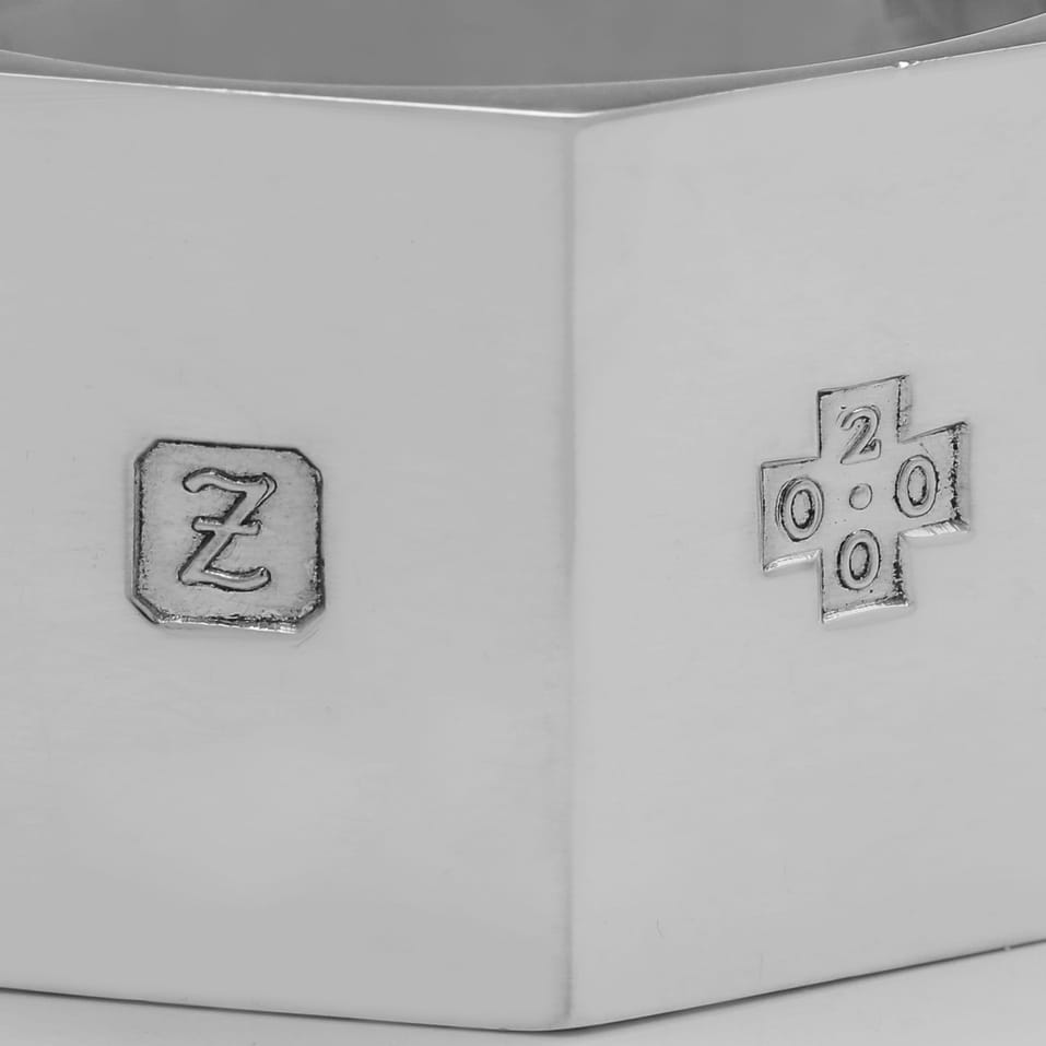 Sterling Silver Set of 12 Napkin Rings - C. J. Vander, hallmarked in 1999 Sheffield - Elizabeth II - Image 9