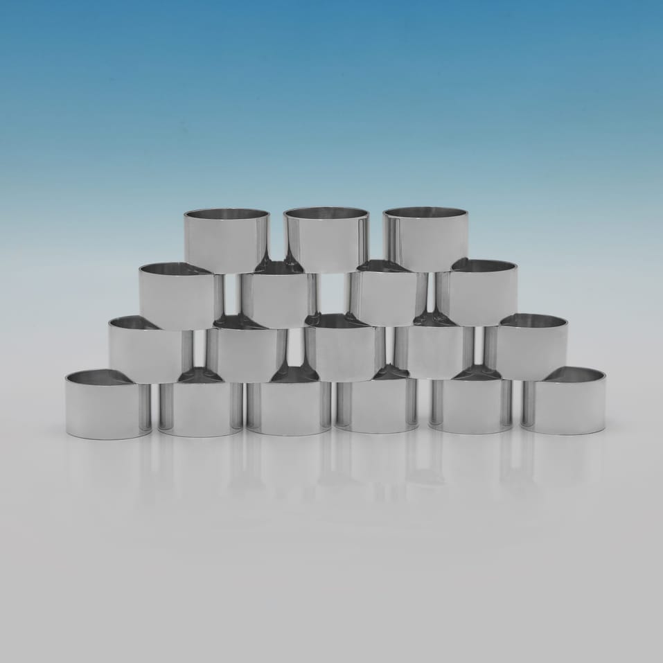 Sterling Silver Napkin Rings - H. Phillips, hallmarked in 1926 London - George V