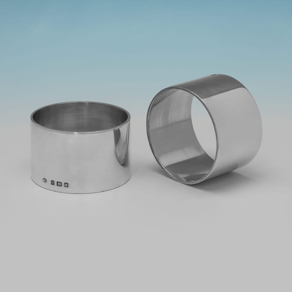 Sterling Silver Napkin Rings - H. Phillips, hallmarked in 1926 London - George V - Image 2