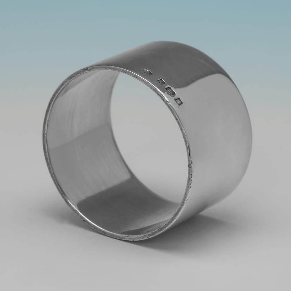 Sterling Silver Napkin Rings - H. Phillips, hallmarked in 1926 London - George V - Image 4