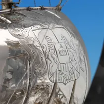 Sterling Silver Large Nef - Thomas Callow & Son, hallmarked in 1925 London - George V - Thumbnail 8