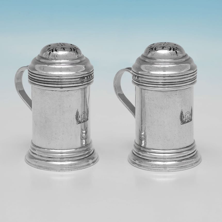 Sterling Silver Pair Of Kitchen Peppers - Heming & Co. Ltd. Hallmarked In 1930 London - George V - Image 1