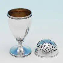 Antique Sterling Silver Pair of Ovoid Shaped Pepper Pots - John Emes, hallmarked in 1800 London - George III - Thumbnail 3