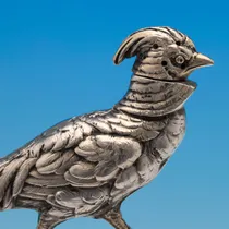 Antique Sterling Silver Pair of Novelty Pheasant Pepper Pots - Charles Boyton, hallmarked in 1888 London - Victorian - Thumbnail 4