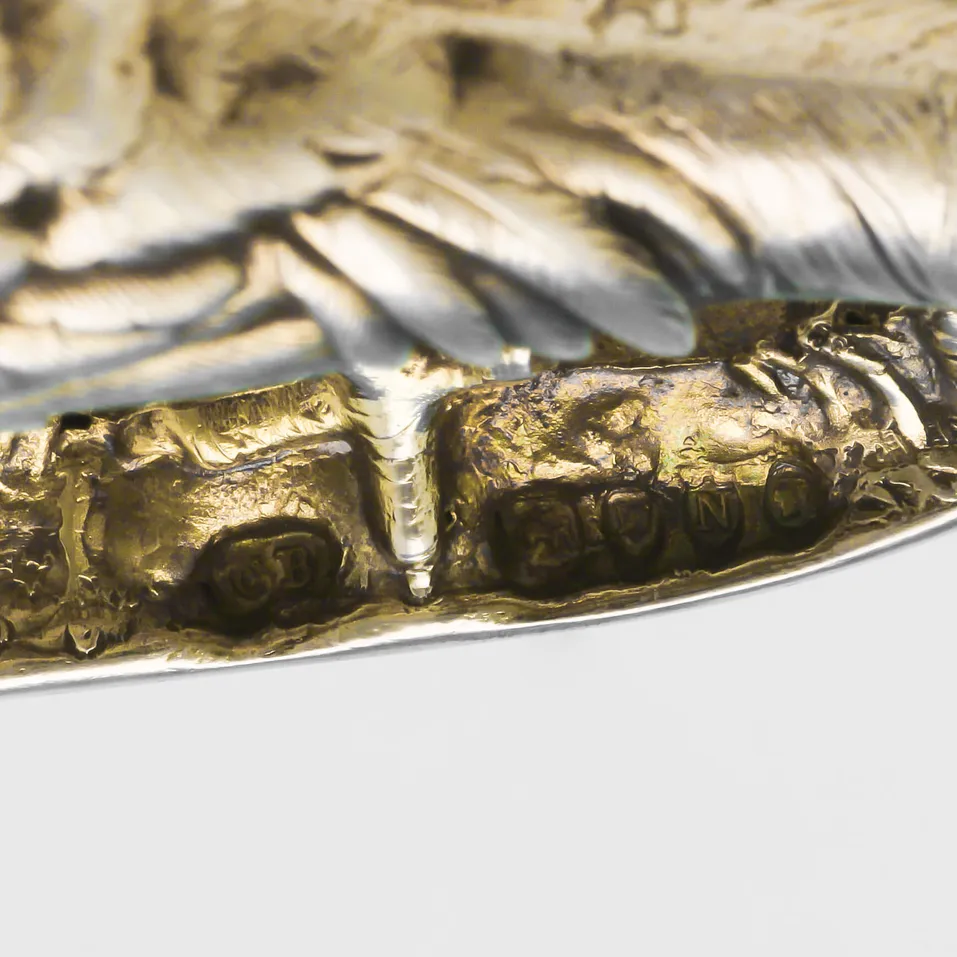 Antique Sterling Silver Pair of Novelty Pheasant Pepper Pots - Charles Boyton, hallmarked in 1888 London - Victorian - Image 6