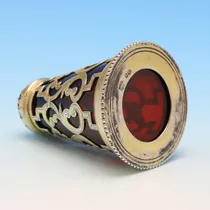 Antique Sterling Silver & Glass Pepper Pot - Charles & George Fox, hallmarked in 1850 London - Victorian - Thumbnail 3