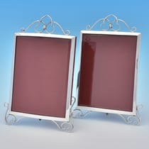 Antique Sterling Silver Pair of Photograph Frames - Samuel M. Levi, hallmarked in 1899 Birmingham - Victorian - Thumbnail 1