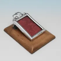 Antique Sterling Silver Photograph Frame and Paper Tidy - A. Barrett & Sons, hallmarked in 1897 Birmingham - Victorian - Thumbnail 1
