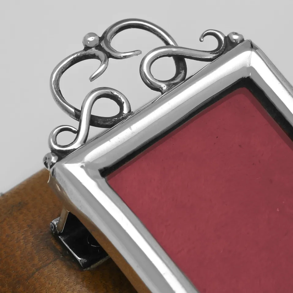 Antique Sterling Silver Photograph Frame and Paper Tidy - A. Barrett & Sons, hallmarked in 1897 Birmingham - Victorian - Image 4