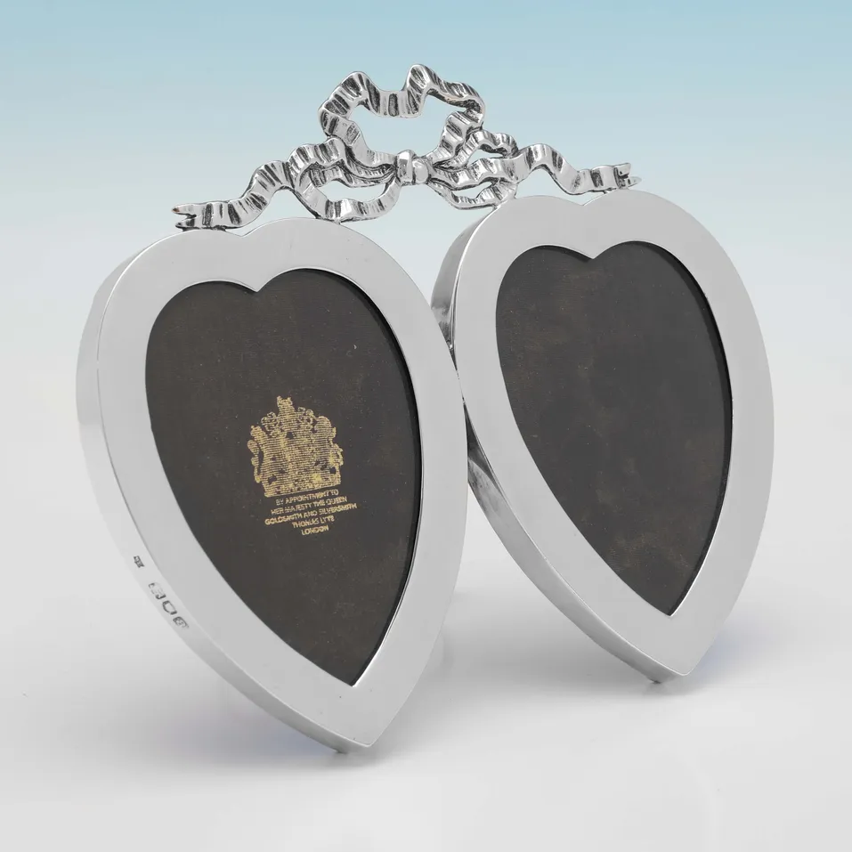 Antique Sterling Silver Double Photograph Frame - Walter Raymond, hallmarked in 1896 London - Victorian