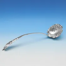 Antique Sterling Silver Punch Ladle - Ebeneezer Coker, hallmarked in 1756 London - George II - Thumbnail 1