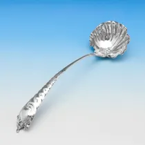 Antique Sterling Silver Punch Ladle - Ebeneezer Coker, hallmarked in 1756 London - George II - Thumbnail 2