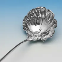 Antique Sterling Silver Punch Ladle - Ebeneezer Coker, hallmarked in 1756 London - George II - Thumbnail 4