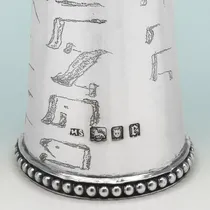 Antique Sterling Silver Pair of Rimonim - Morris Salkind, hallmarked in 1920 London - George V - Thumbnail 4