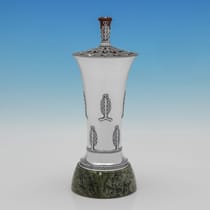 Sterling Silver Rose Bowl Vase - R. E. Stone, hallmarked in 1948 London - George VI - Thumbnail 1