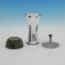 Sterling Silver Rose Bowl Vase - R. E. Stone, hallmarked in 1948 London - George VI - Thumbnail 3