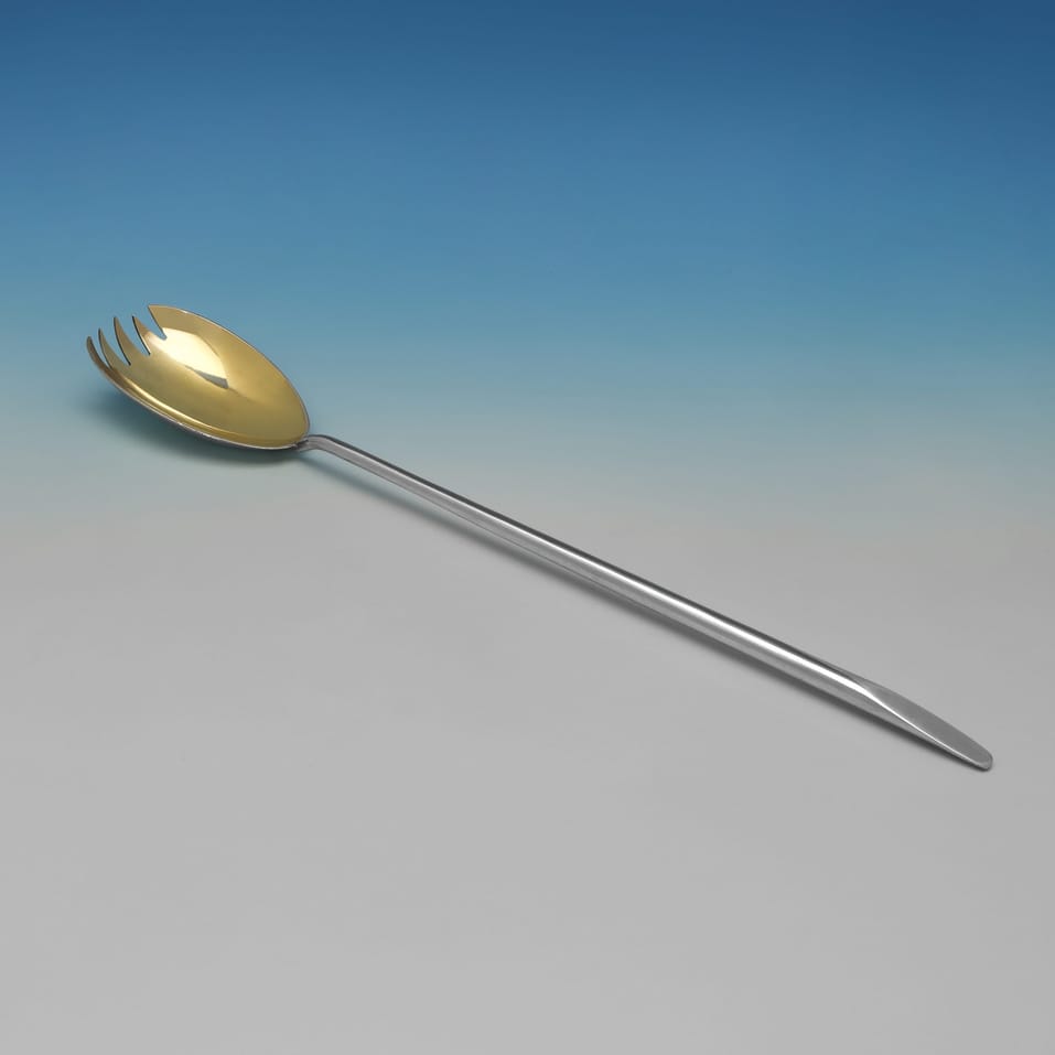 Antique Sterling Silver Pair of Salad Servers - Mappin & Webb, hallmarked in 1923 Sheffield - George V - Image 2