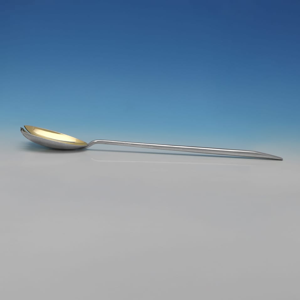 Antique Sterling Silver Pair of Salad Servers - Mappin & Webb, hallmarked in 1923 Sheffield - George V - Image 4