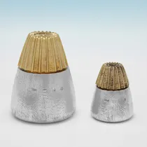 Sterling Silver Salt Shaker & Pepper Grinder - Christopher Lawrence, hallmarked in 1973 London - Elizabeth II - Thumbnail 2