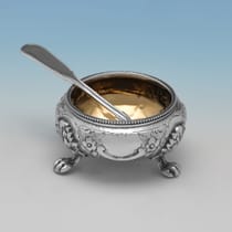 Antique Sterling Silver Set of 6 Salt Cellars - Goldsmiths Alliance Ltd., hallmarked in 1880 London - Victorian - Thumbnail 3