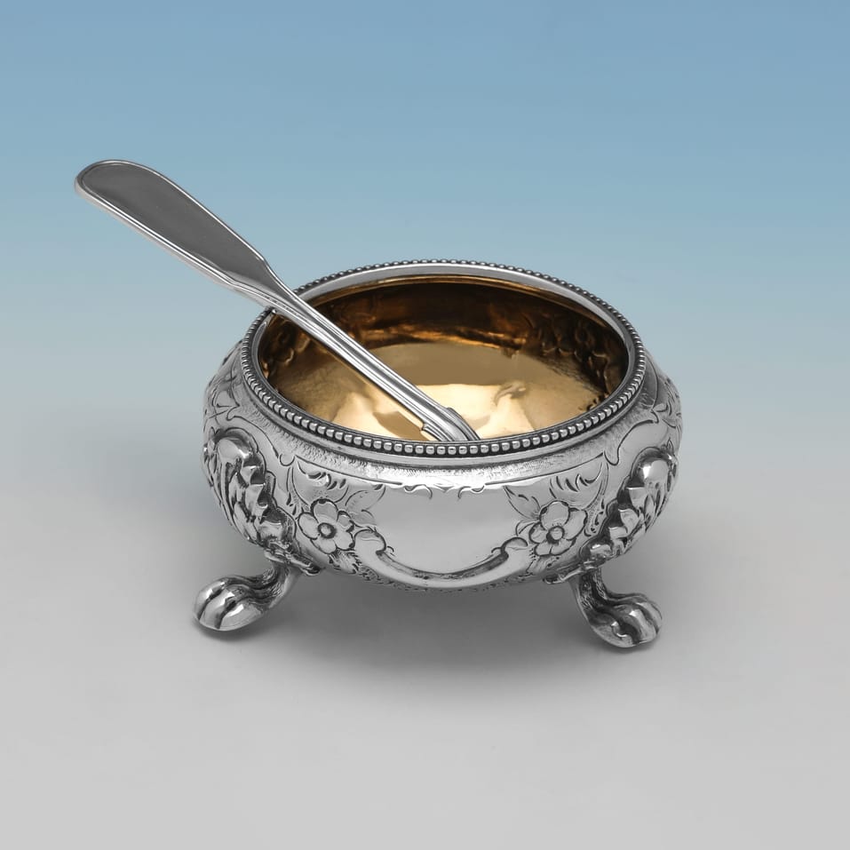 Antique Sterling Silver Set of 6 Salt Cellars - Goldsmiths Alliance Ltd., hallmarked in 1880 London - Victorian - Image 3