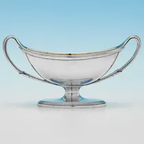 Antique Sterling Silver Set of 4 Boat Shaped Salt Cellars - hallmarked in 1787 London - George III - Thumbnail 2