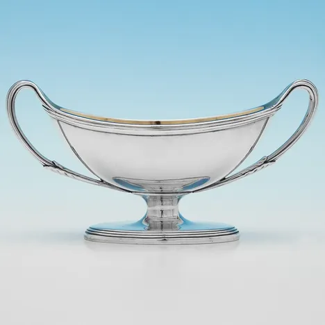 Antique Sterling Silver Set of 4 Boat Shaped Salt Cellars - hallmarked in 1787 London - George III - Image 2