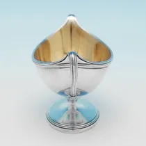 Antique Sterling Silver Set of 4 Boat Shaped Salt Cellars - hallmarked in 1787 London - George III - Thumbnail 3