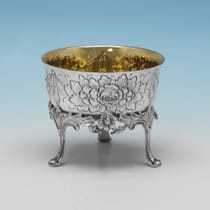 Antique Sterling Silver Pair of Salt Cellars - Berthold Muller, hallmarked in 1900 Chester - Victorian - Thumbnail 2