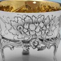 Antique Sterling Silver Pair of Salt Cellars - Berthold Muller, hallmarked in 1900 Chester - Victorian - Thumbnail 4