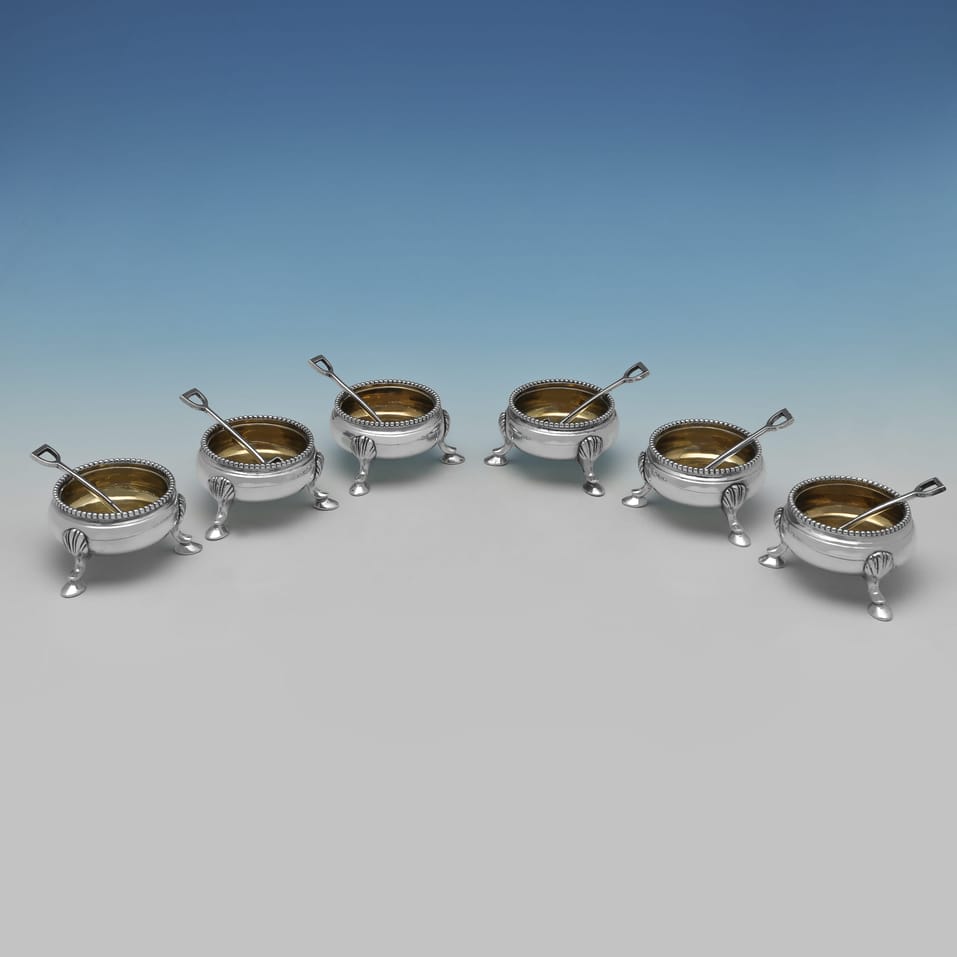 Antique Sterling Silver Salt Cellars - John Figg & George Adams, hallmarked in 1861 London - Victorian - Image 2