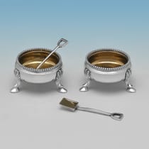 Antique Sterling Silver Salt Cellars - John Figg & George Adams, hallmarked in 1861 London - Victorian - Thumbnail 3