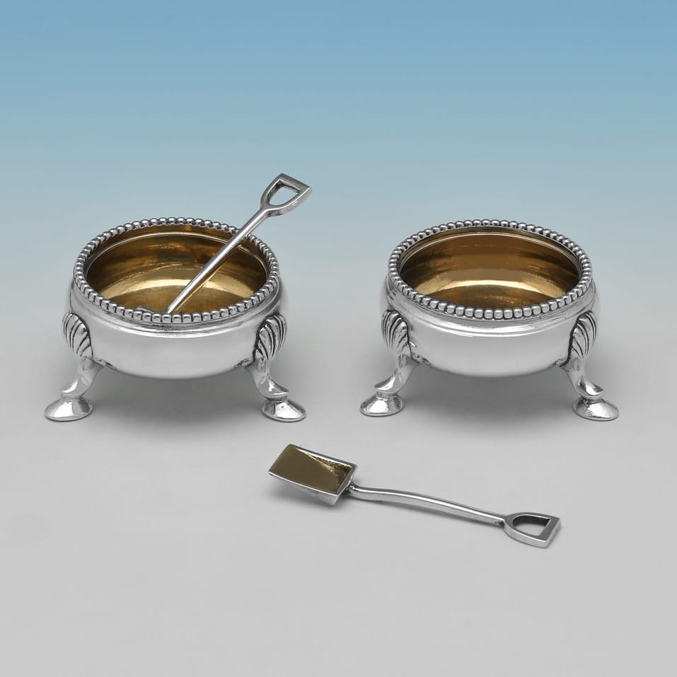 Antique Sterling Silver Salt Cellars - John Figg & George Adams, hallmarked in 1861 London - Victorian - Image 3