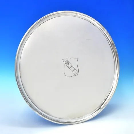 Antique Sterling Silver 16.25 Inch Diameter Salver - Hannam & Crouch, hallmarked in 1792 London - George III