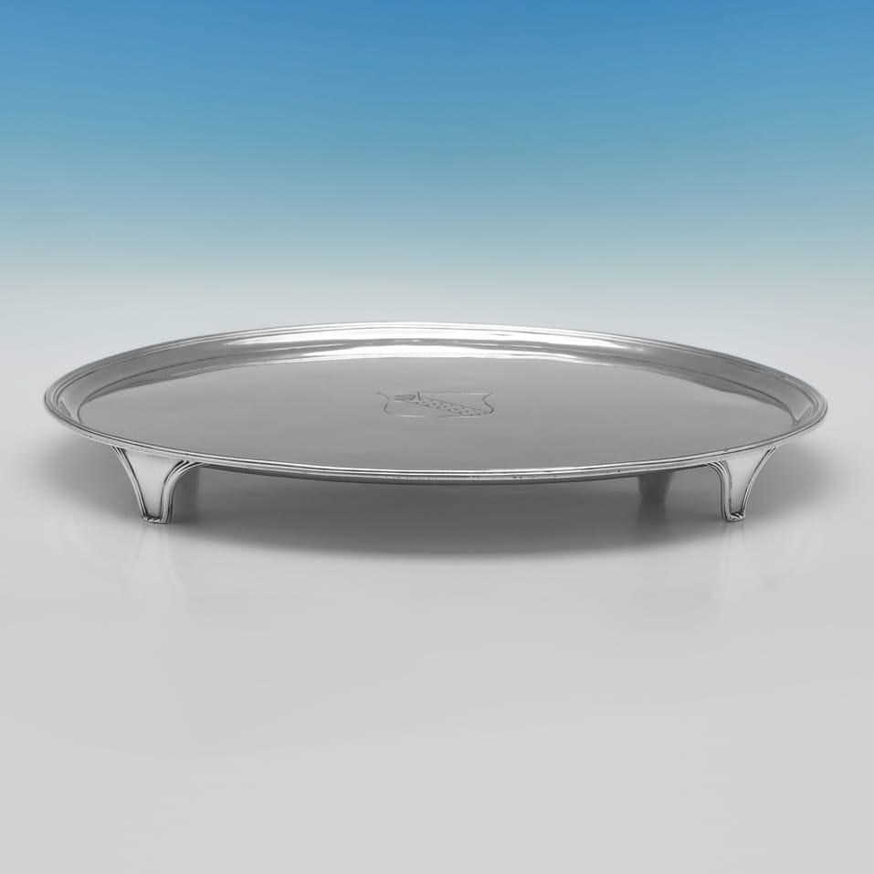 Antique Sterling Silver 16.25 Inch Diameter Salver - Hannam & Crouch, hallmarked in 1792 London - George III - Image 3