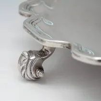 Sterling Silver Pair of Chippendale Salvers - Crate & Mansell, hallmarked in 1939 London - George VI - Thumbnail 3