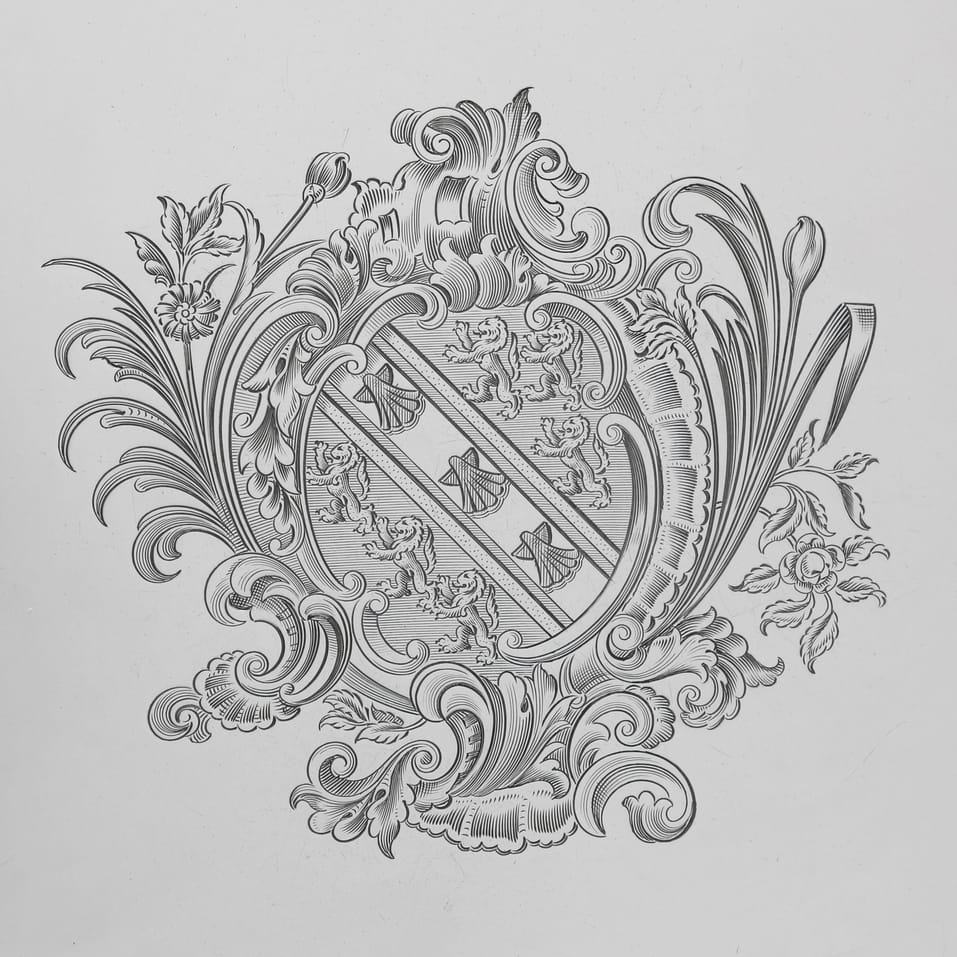 Sterling Silver Pair of Chippendale Salvers - Crate & Mansell, hallmarked in 1939 London - George VI - Image 4