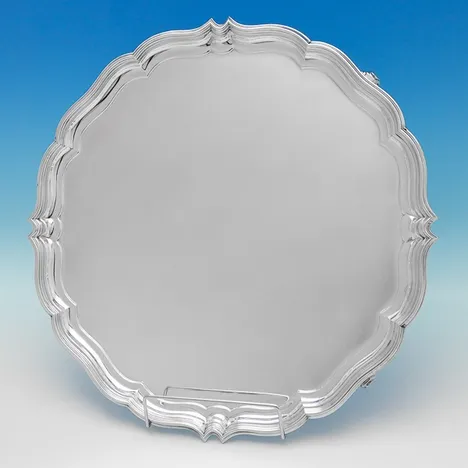 Antique Sterling Silver 16 Inch Diameter Salver - George Howson, hallmarked in 1912 London - George V