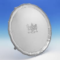 Antique Sterling Silver 24.5" Salver - Edward Ker Reid, hallmarked in 1874 London - Victorian - Thumbnail 1