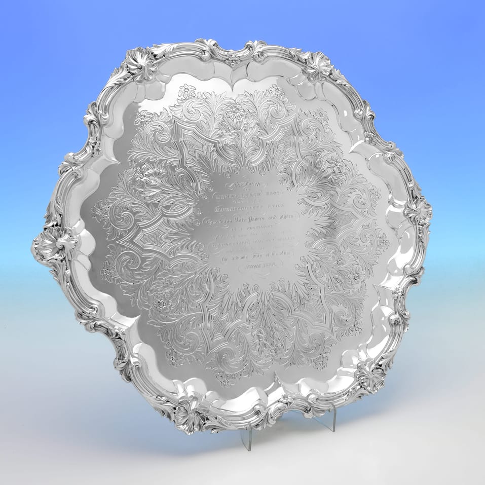 Antique Sterling Silver Salver - Barnards, hallmarked in 1837 London - Victorian - Image 1