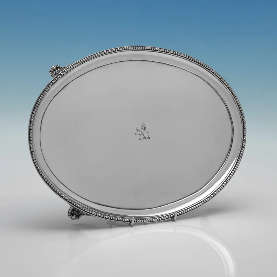 Antique Sterling Silver Salver - hallmarked in 1784 London - George III