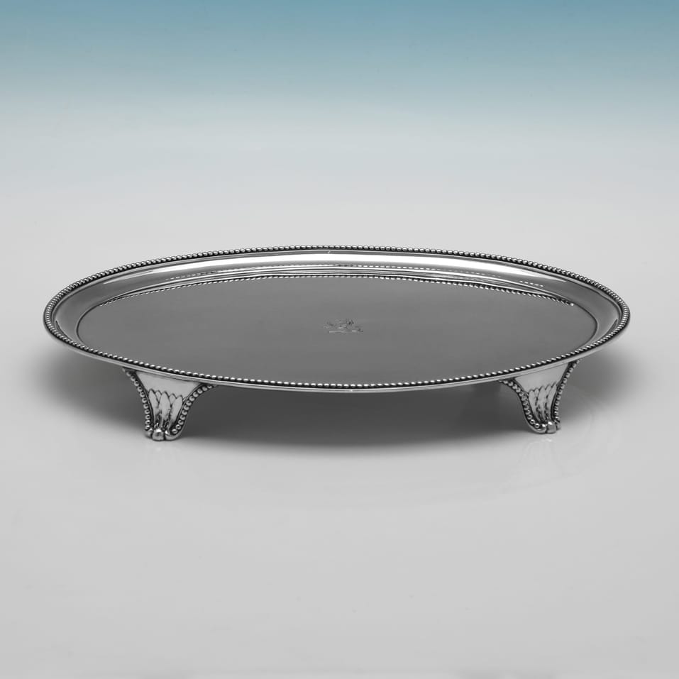 Antique Sterling Silver Salver - hallmarked in 1784 London - George III - Image 2